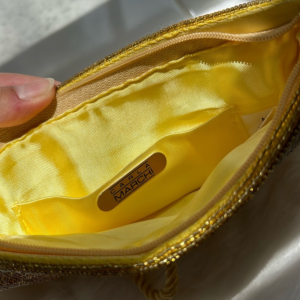 Carl Marchi Gold Beaded Crossbody Bag EUC - Picture 10 of 13